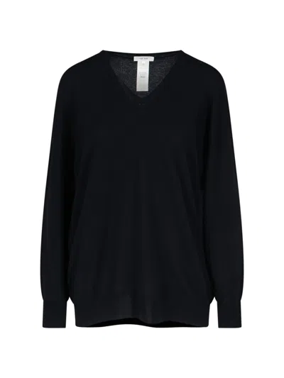 The Row Haius V-neck Wool Sweater In Black