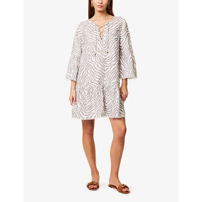 Heidi Klein Womens Oracabessa Printed Linen Kaftan Prt-prt Xl In Prt-prt