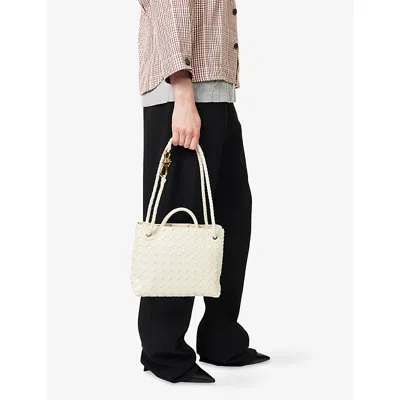 Bottega Veneta Womens Andiamo Small Leather Top-handle Bag Sea Salt-m B-sea Sa In Neutral