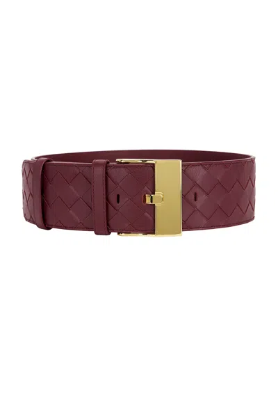 Bottega Veneta Large Watch Intrecciato Belt In Brown