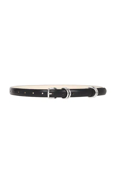 Dehanche Constance Medium Leather Belt In Black & Silver