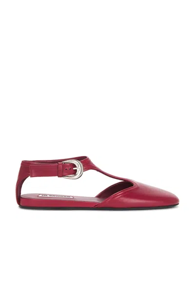 Jil Sander Mary Jane Flats In Cedar Red
