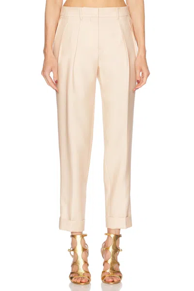 Tom Ford Tailored Double Pleat Pant In White