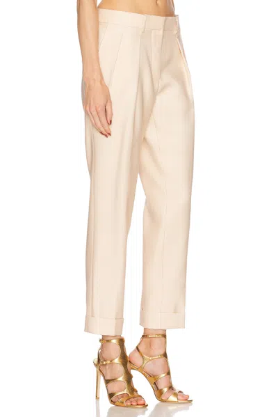 Tom Ford Tailored Double Pleat Pant In White
