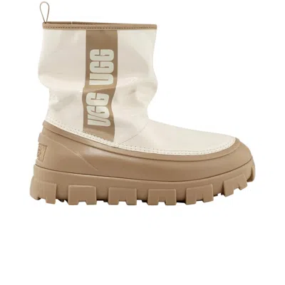 Pre-owned Ugg Wmns Classic Brellah Mini Boot 'mustard Seed Jasmine' In Cream