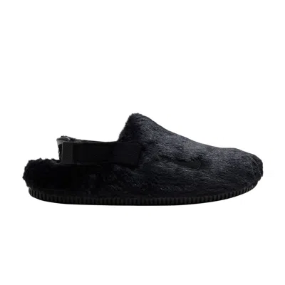 Pre-owned Nike Wmns Calm Mule Se 'triple Black Fur'