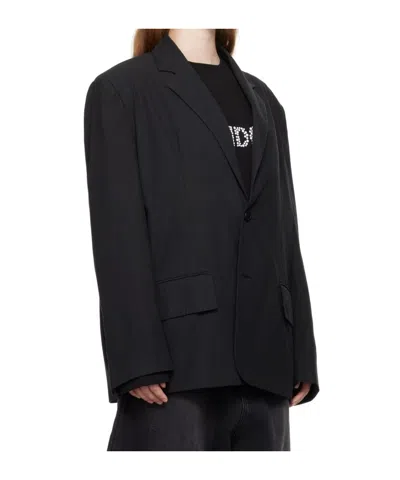 We11 Done Long-sleeved Suit Jacket In Black