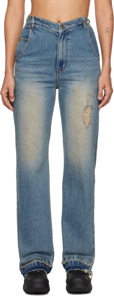 We11 Done Jeans With Belt Loops In Blue