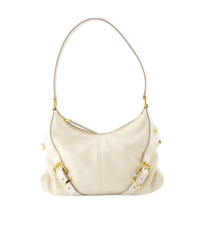 Givenchy Beige Textured Handbag With Gold-tone Hardware In Ivory White