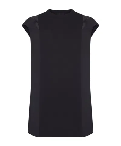 Sacai Jersey Mini Dress With Nylon Inserts In Black