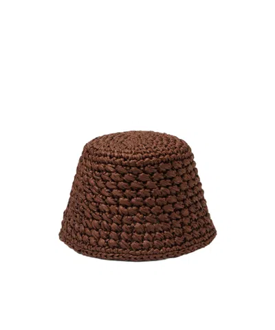 Loro Piana Jasmine Crochet Raffia Bucket Hat In H0w0 Cannel S