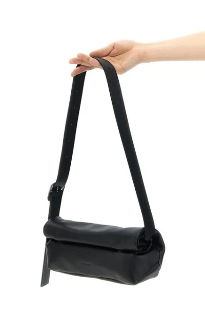 Jil Sander Black Rollup Small Square Belt Bag In 001 Black