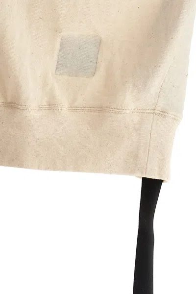 Rick Owens Drkshdw 'drawstring Patch Ribbed Round Sleeve Top' In Nude