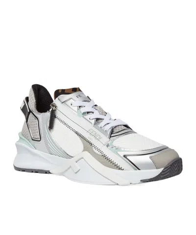 Fendi Mesh Tech Sneakers Rubber Sole In White