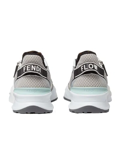 Fendi Mesh Tech Sneakers Rubber Sole In White