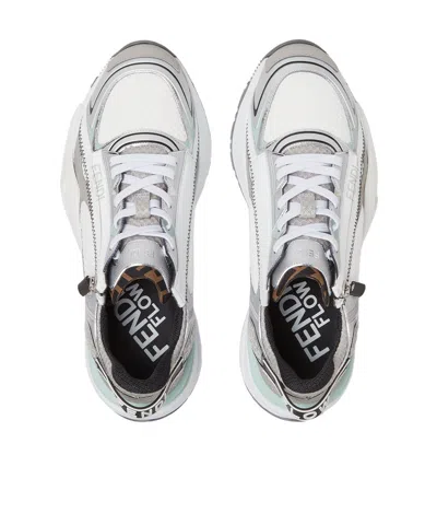 Fendi Mesh Tech Sneakers Rubber Sole In White