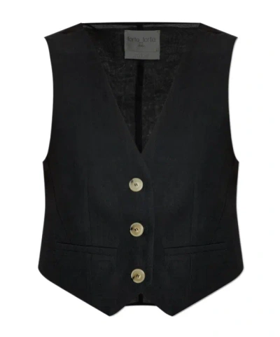 Forte Forte Button-front Waistcoat In Black