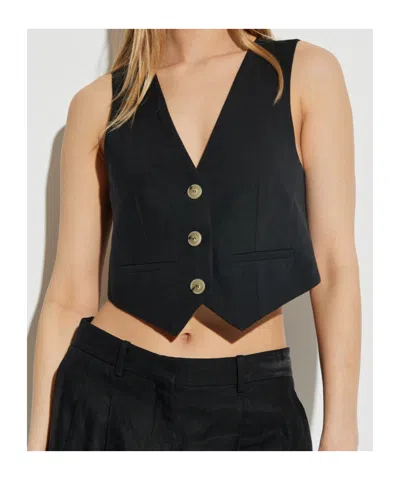 Forte Forte Button-front Waistcoat In Black