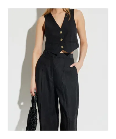 Forte Forte Button-front Waistcoat In Black