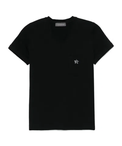 Lorena Antoniazzi Star-appliqué T-shirt In Black