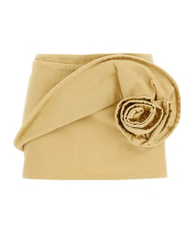 Magda Butrym Mini Length Wrap Detail Skirt In Yellow
