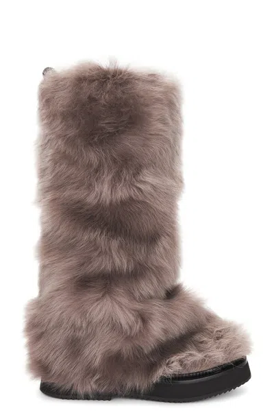 Attico Robin Combat Boot In Animal Print