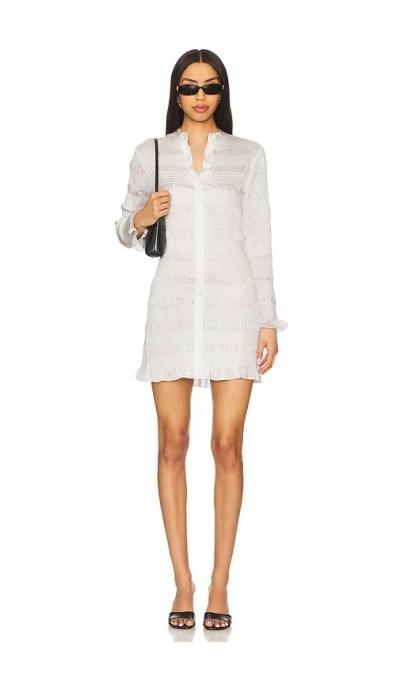 Allsaints Meg Button Front Mini Dress In White
