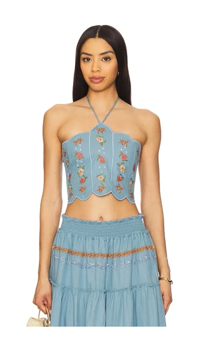 Agua Bendita X Revolve Serenity Crop Top In Blue