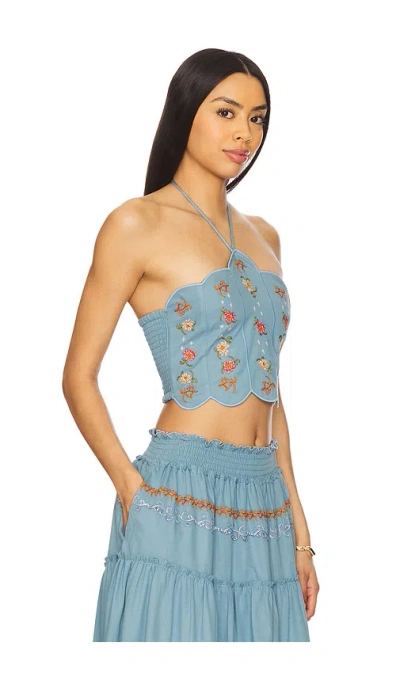Agua Bendita X Revolve Serenity Crop Top In Blue