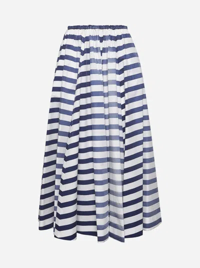 Prada Striped Old Poplin Full Skirt
