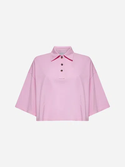 Bottega Veneta Cropped Cotton Polo Shirt