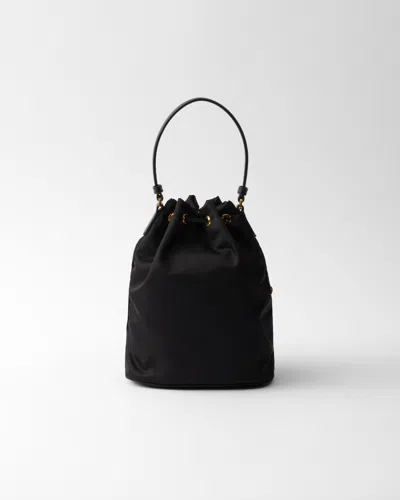 Prada Contemporary Re-nylon Bucket Bag Design In Black