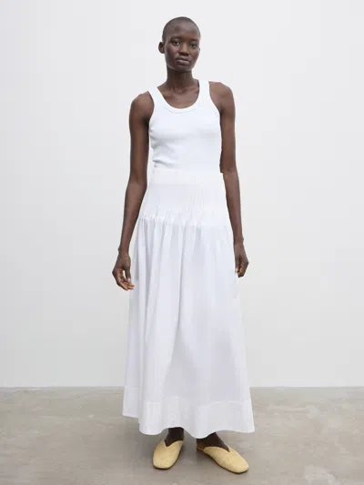 House Of Dagmar Poplin Maxi Skirt In White