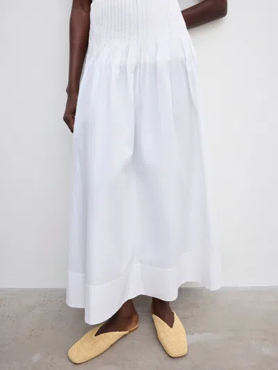 House Of Dagmar Poplin Maxi Skirt In White