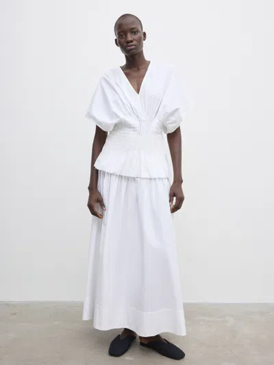 House Of Dagmar Organic Cotton Pintuck Blouse In White