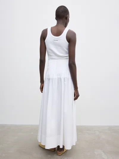 House Of Dagmar Poplin Maxi Skirt In White
