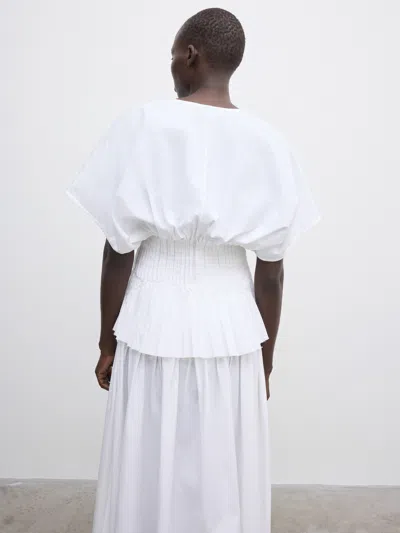 House Of Dagmar Organic Cotton Pintuck Blouse In White