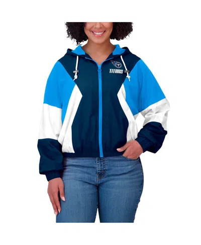 Wear By Erin Andrews Women's Light Blue Tennessee Titans Color Block Full-zip Windbreaker Jacket In Light Blue