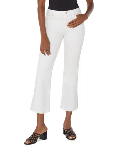 Liverpool Los Angeles Petite Hannah Cropped Flare Jeans In White