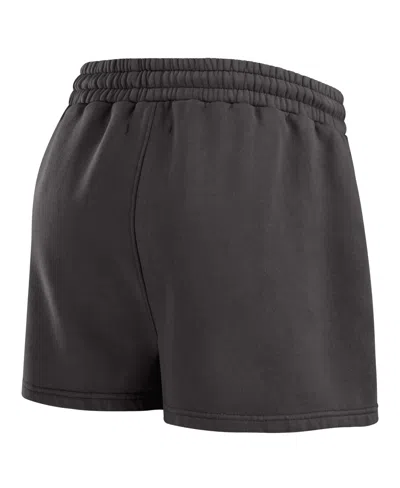 Wear By Erin Andrews Women's Black Pittsburgh Penguins Washed Fleece Sweatshirt & Shorts Lounge Set In Black