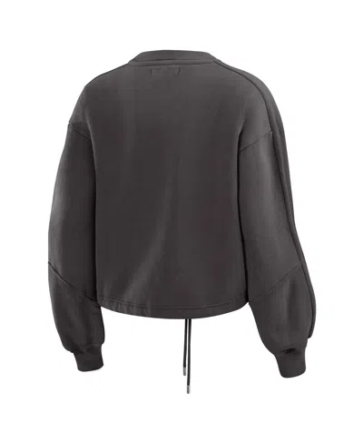 Wear By Erin Andrews Women's Black Pittsburgh Penguins Washed Fleece Sweatshirt & Shorts Lounge Set In Black