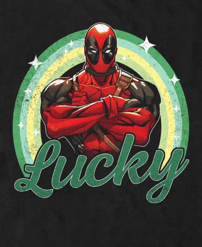 Deadpool Men's Lucky  Short Sleeve T-shirt In Black