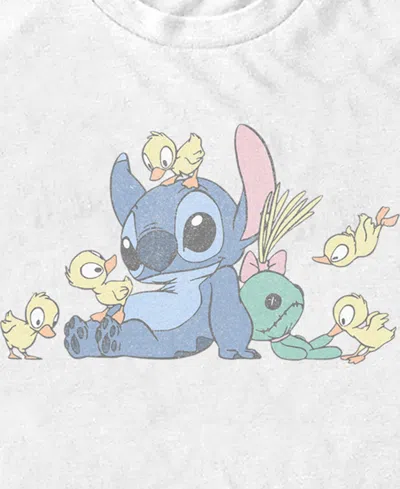 Lilo Stitch Men's Ducky Kind Short Sleeve T-shirt In White