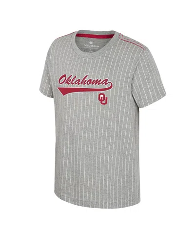 Colosseum Big Boys And Girlsâ Heather Gray Oklahoma Sooners Airball Baseball T-shirt In Heather Gray