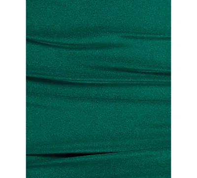 Crystal Doll Juniors' Rhinestone-strap Lace-up-back Gown In Hunter