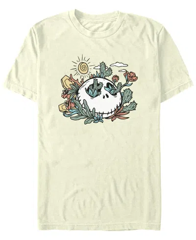 Nightmare Before Christmas Men's Jack Flowers Short Sleeve T-shirt In Natural