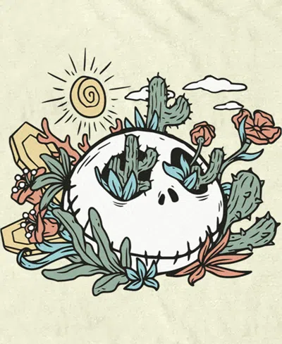 Nightmare Before Christmas Men's Jack Flowers Short Sleeve T-shirt In Natural