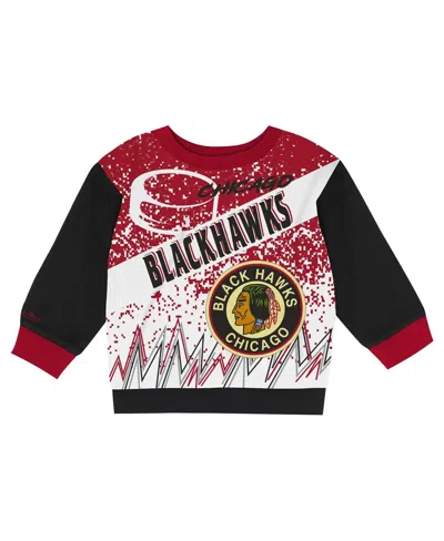 Mitchell & Ness Toddler 2-piece Chicago Blackhawks Oversized Block Buster Fleece Sweatshirt And Pants Set In Black
