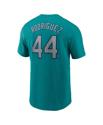 Nike Men's Julio Rodriguez Aqua Seattle Mariners Fuse Name Number Inline T-shirt In Green