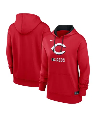 Nike Women's Cincinnati Reds Authentic Collection  Therma Mlb Pullover Hoodie In Red